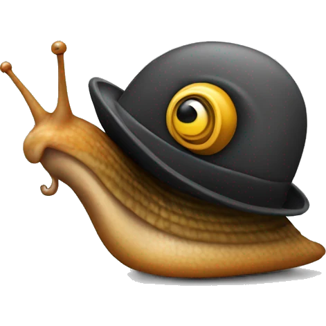 Snail dressed as a spy emoji