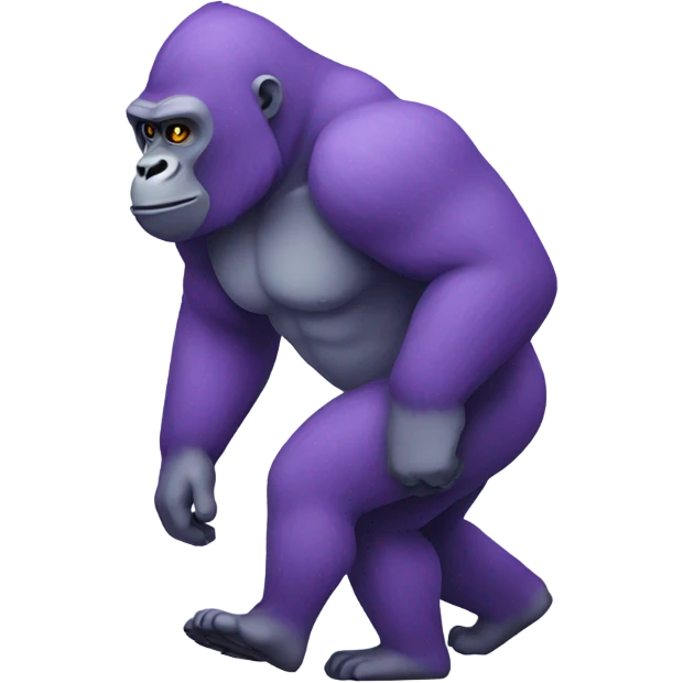 Purple gorilla walking  emoji