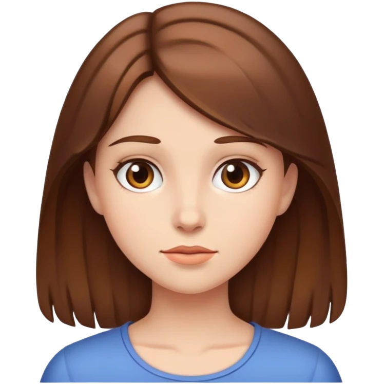 A girl with The brown hair emoji