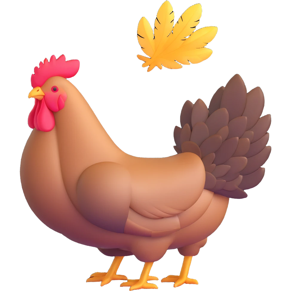 adorable hen with detailed feathers emoji