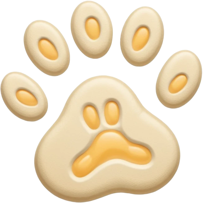 a very light pale pastel orangey yellow pawprint emoji