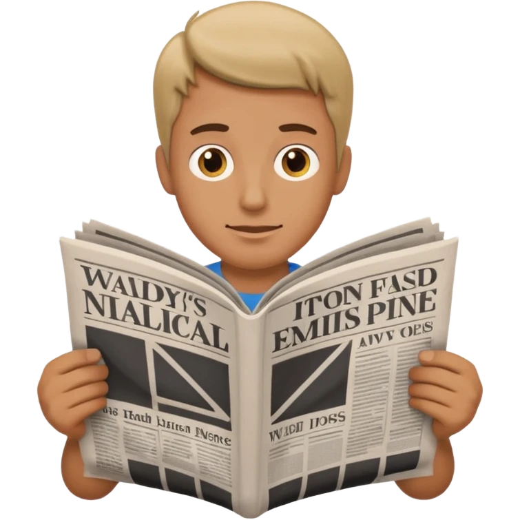 man reading newspaper emoji