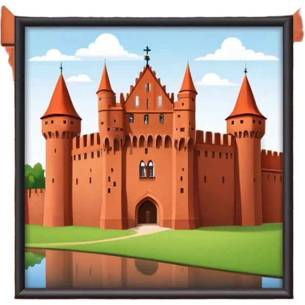 Malbork Castle Landmark Emoji – Featuring the red-brick fortress with its Gothic walls. emoji