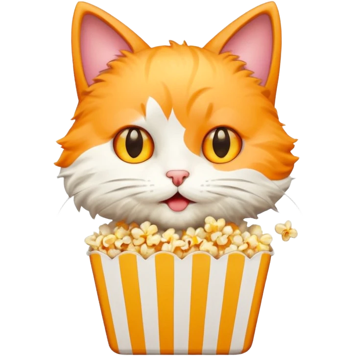 kitty eat pop corn emoji