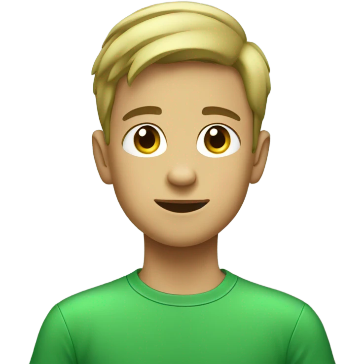 boy in green shirt indoors emoji