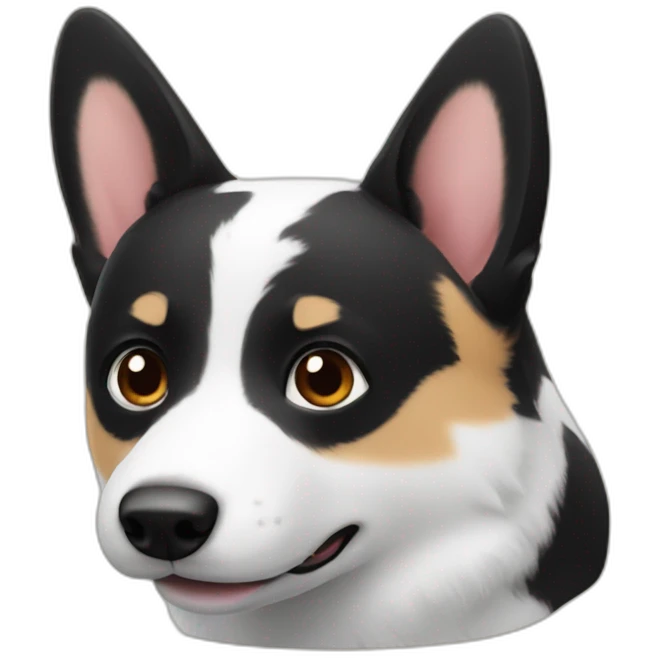 white corgi and black corgi emoji