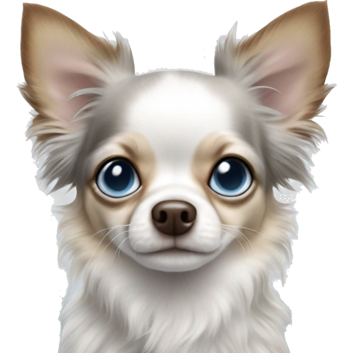 chihuahua longhair Merle baby blue eyes emoji