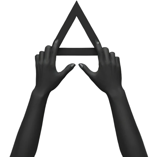 Two hands making a triangle  emoji