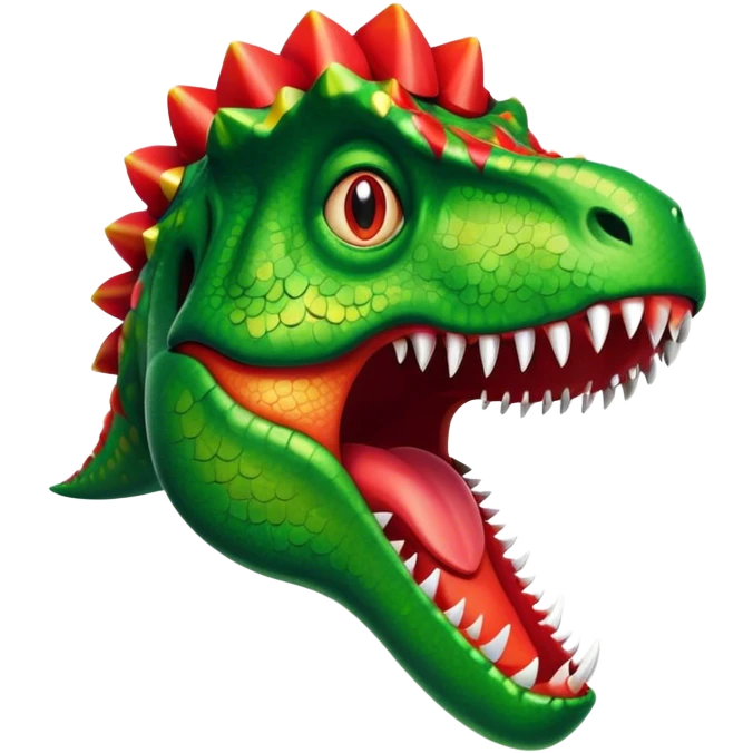 festive t-rex face emoji