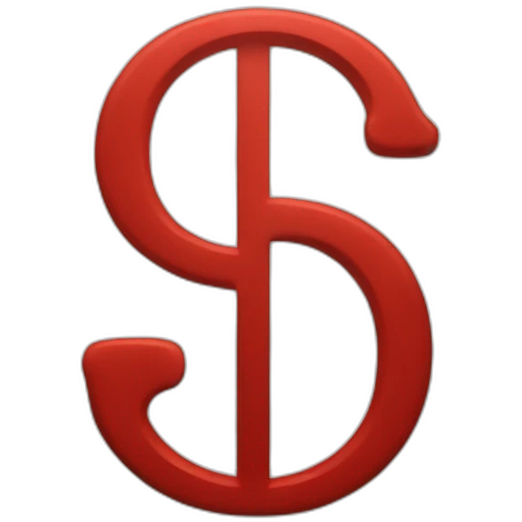 letter gg in red, dark white emoji
