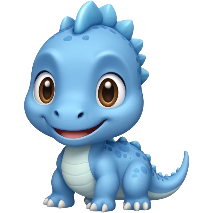 baby blue dinosaur cartoon emoji