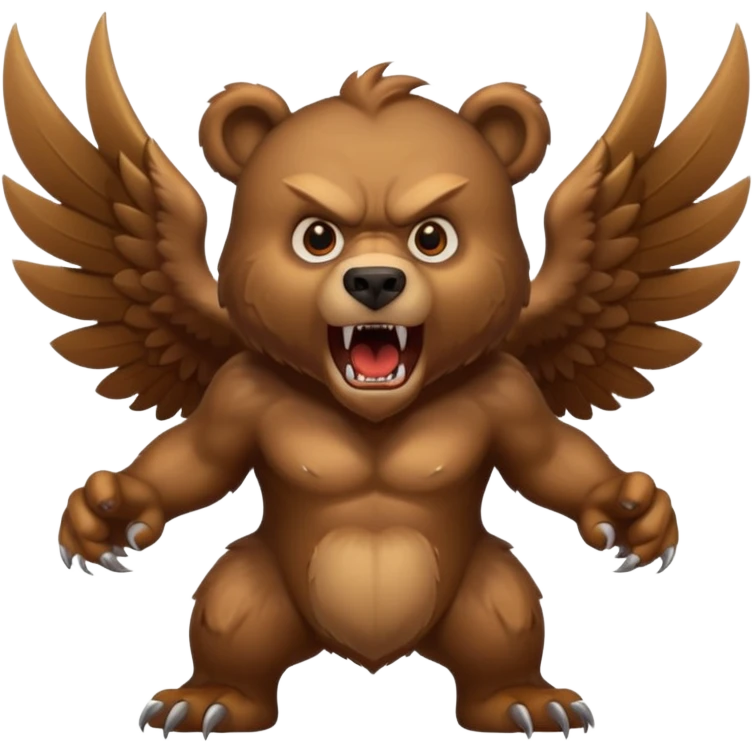aggressive bear with wings emoji