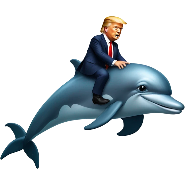 Donald trump riding a dolphin  emoji