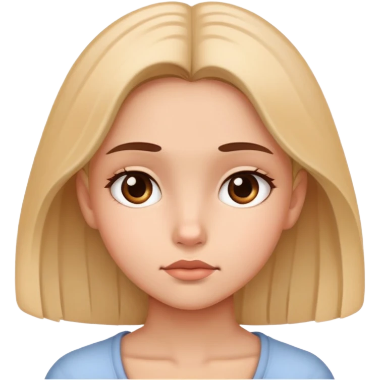 girl with a thoughtful expression on her face emoji