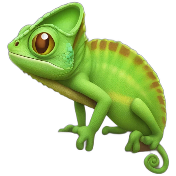 Winking chameleon emoji