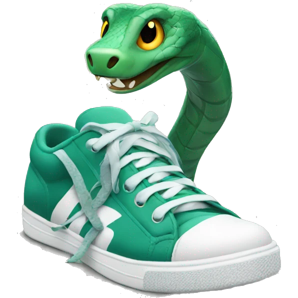 Snake with sneakers on emoji