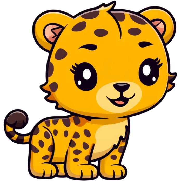 cute cheetah with big lashes emoji