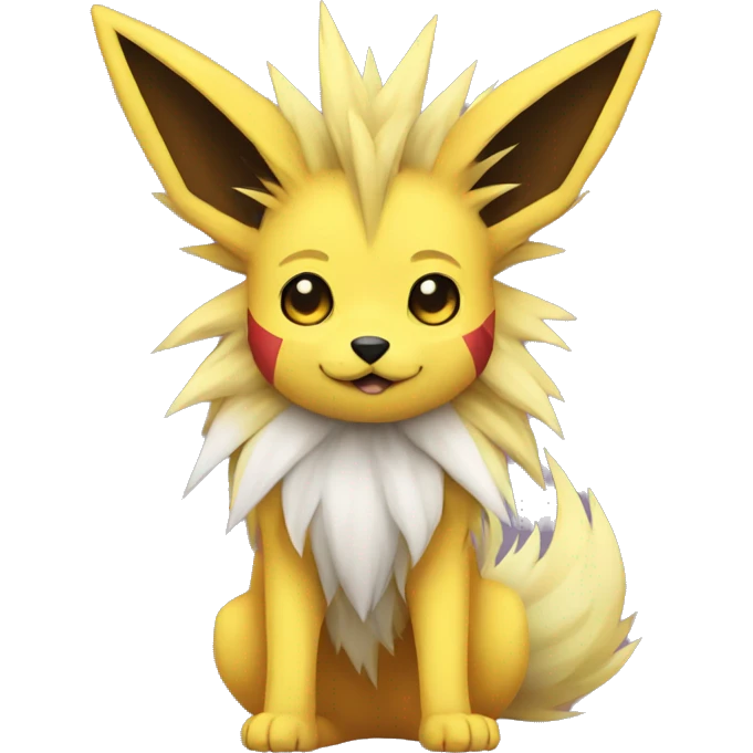 Jolteon with colorful stripes full body emoji