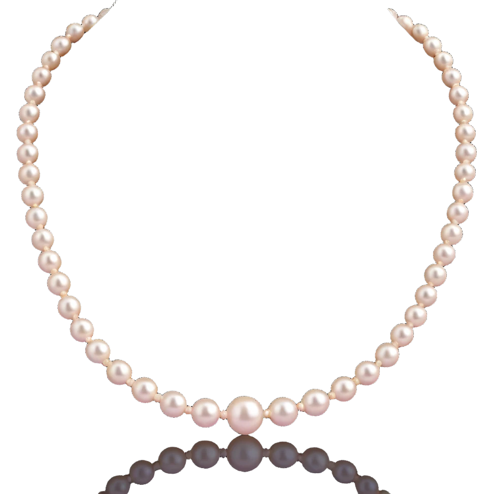 white pearl necklace, single strand, realistic pearls emoji