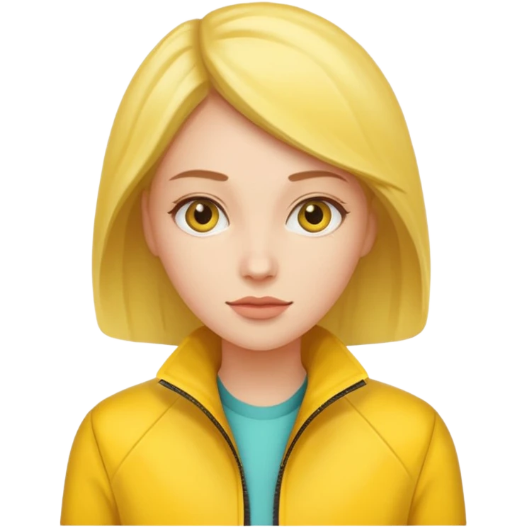 women with yellow jacket. emoji
