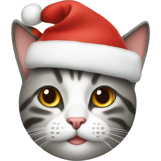Christmas cat wearing hat emoji