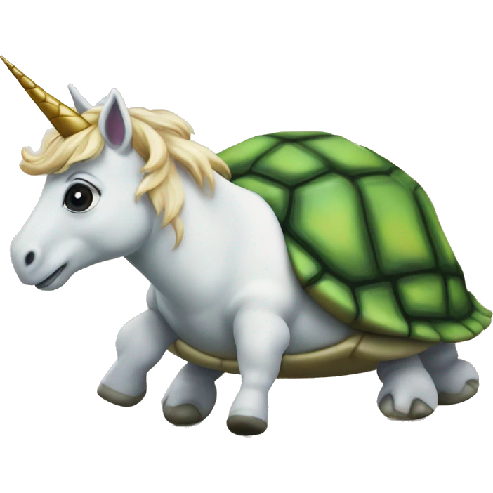 Unicorn on a turtle emoji