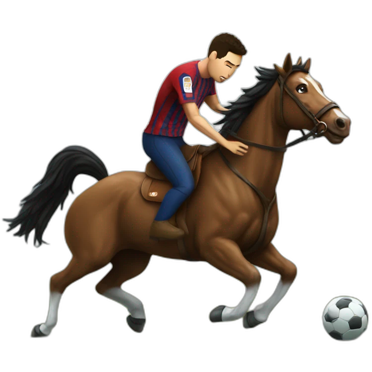ronaldo riding messi like emoji