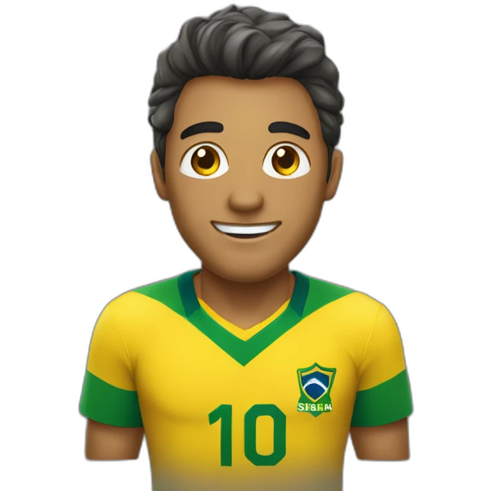 Homem com camisa do brasil levantando uma taça  emoji