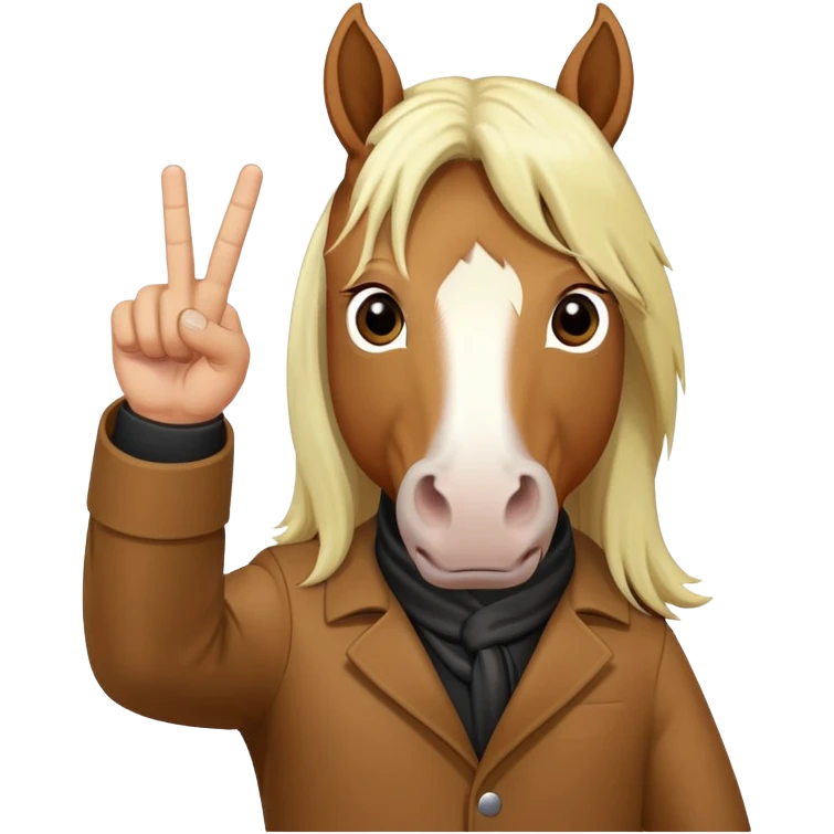 horse showing middle finger  emoji