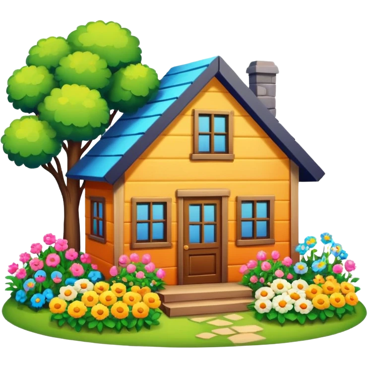 çiçekli ev emoji