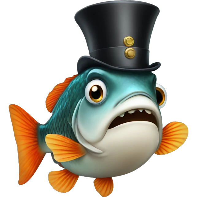 a fish with a tophat emoji