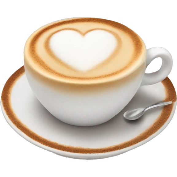 Cappucino with foam heart emoji