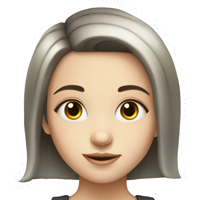 portrait of a girl with necklace dark hair and pale hait emoji