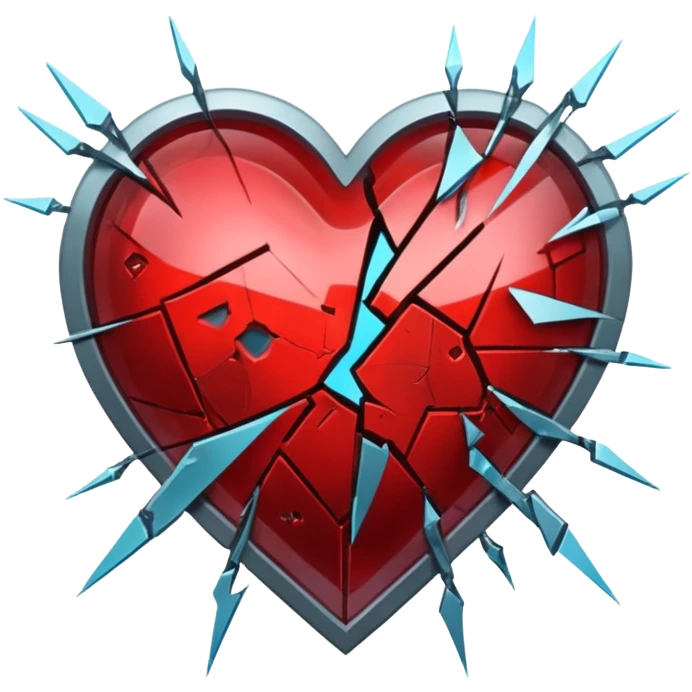 bloody broken heart for cyberpunk augmented reality overlay holographic emoji