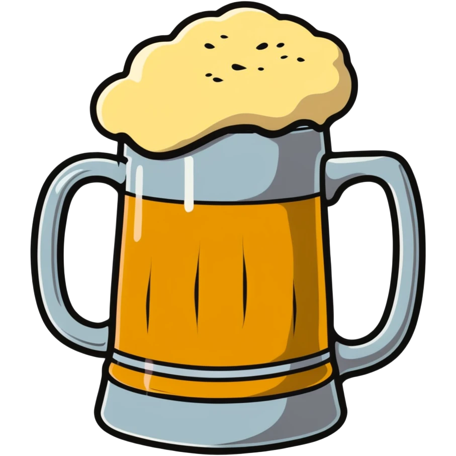 A wobbly tankard overflowing with beer emoji