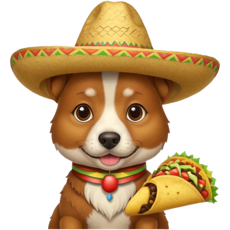 A Italian dog with sombrero and taco emoji
