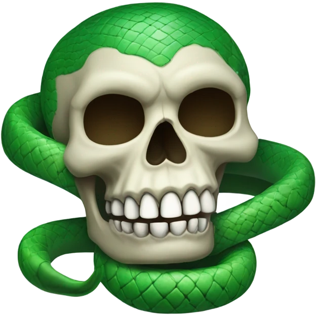 skull with open mouth green snake emoji