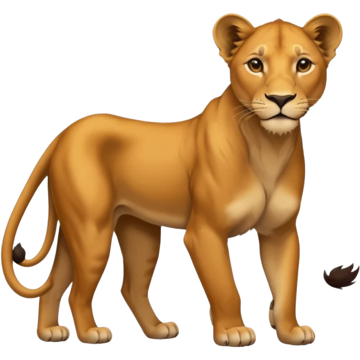 a lioness's silhouette with four legs emoji