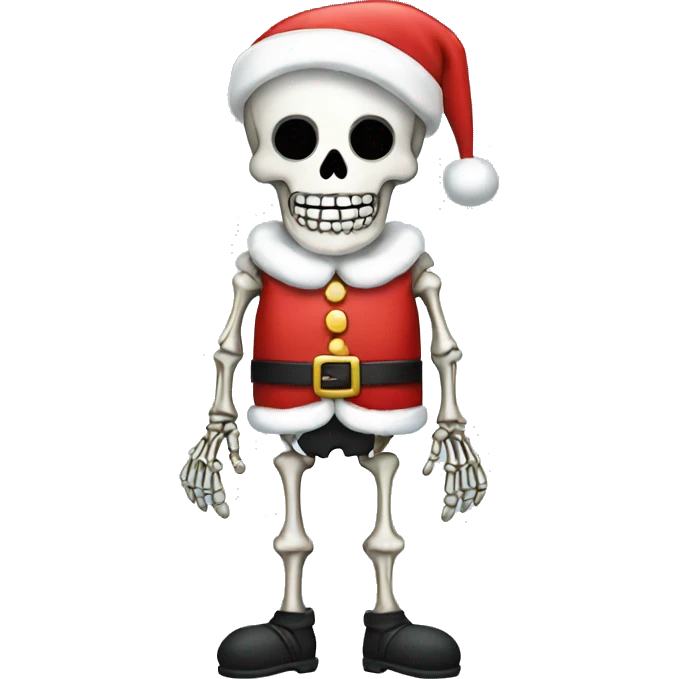 Skeleton in a Santa outfit  emoji