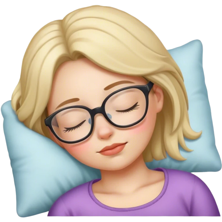 Sleeping girl with glasses emoji