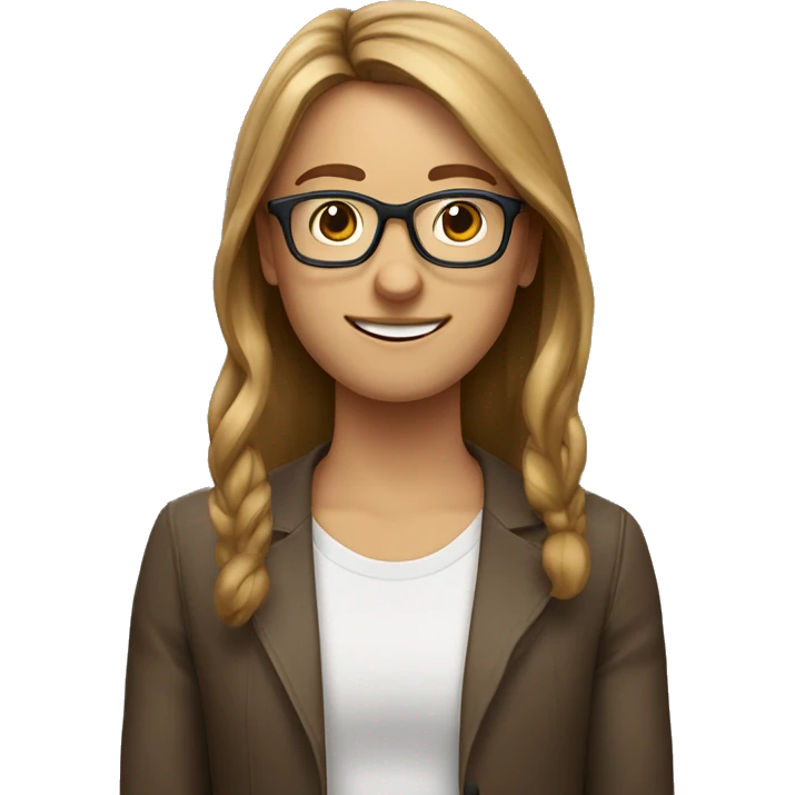 Eine 20 jährige mit braunen Haaren und einer Brille  emoji