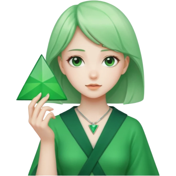 anime girl holding green triangle emoji
