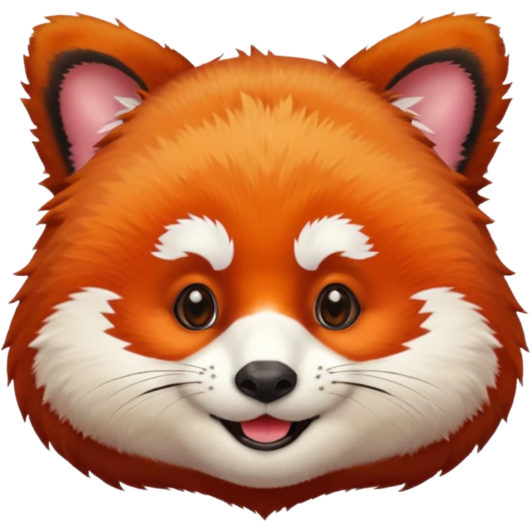 only the face of a red panda laughing emoji style emoji
