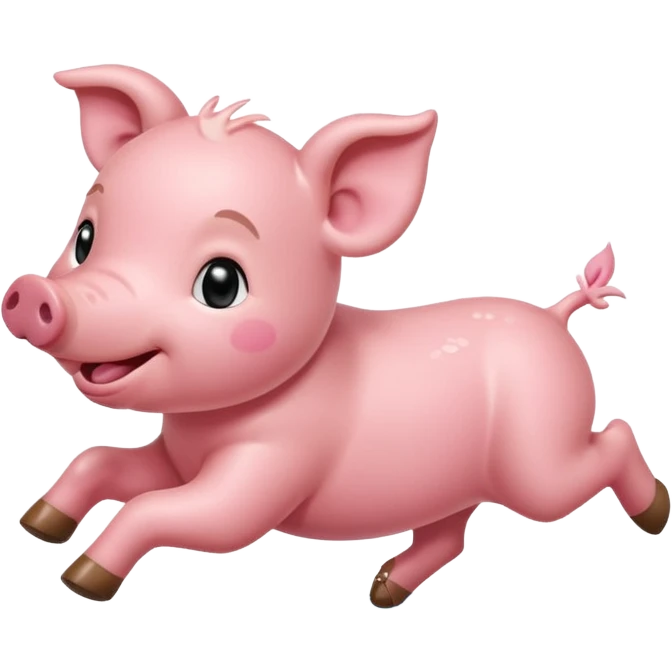 Running Piglet – small pig dashing with tiny hooves lifted emoji