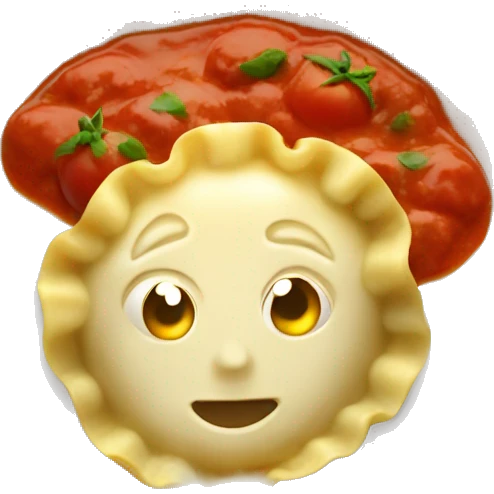 Ravioli served in tomato sauce  emoji