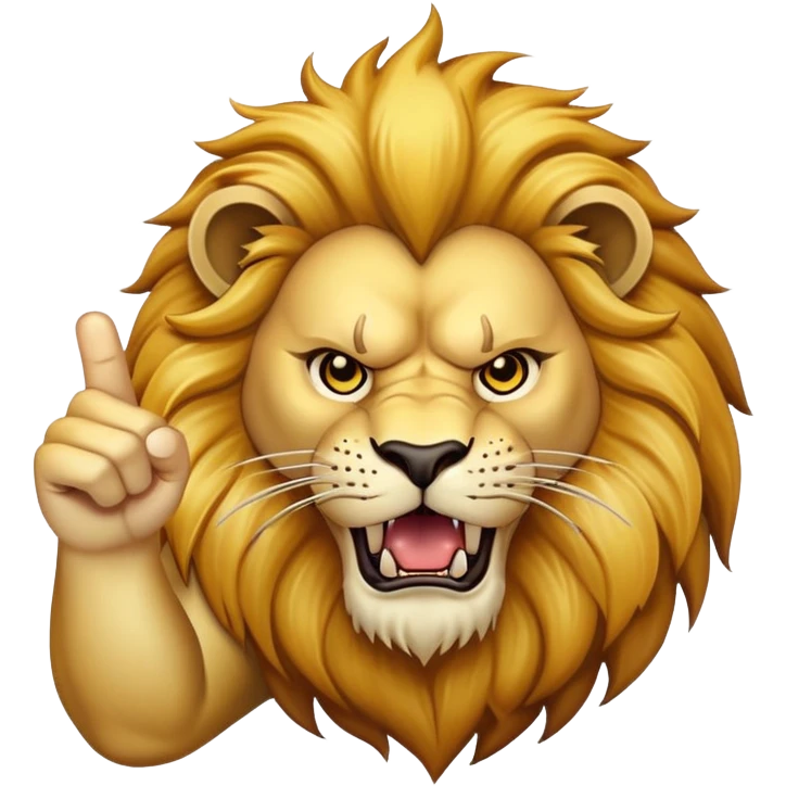 lion showing middle finger emoji