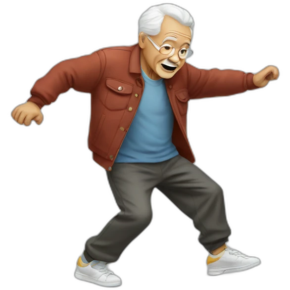 Old man dancing breakdance emoji