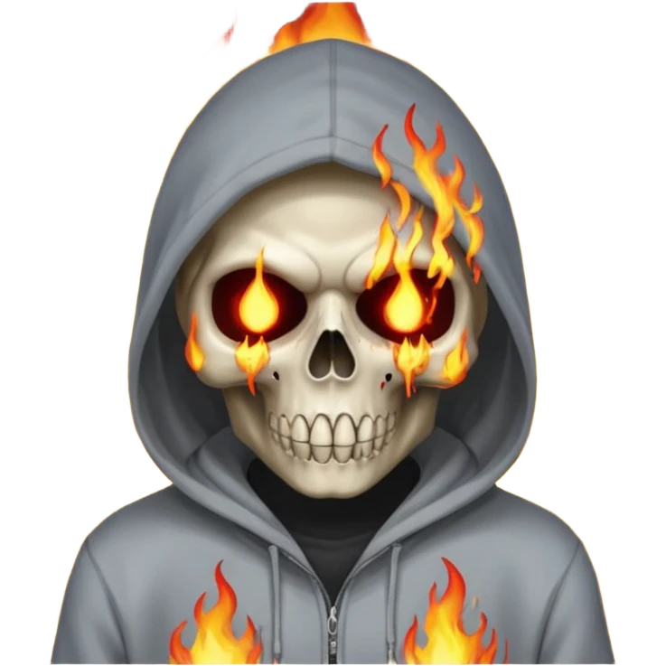 Bro I wanna skull with hoodie on the hoodie has to be on fire and I want matrix blood with the codes and weird numbers spilling out eyes and mouth emoji