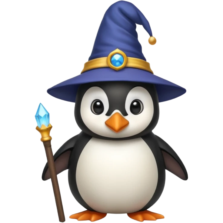 black Penguin Wizard emoji