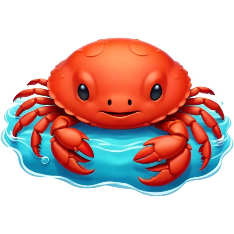 Meme-Worthy Cute Sleeping Red Crab Portrait Emoji, Head resting peacefully with a contented smile, showcasing a robust, vivid scarlet carapace and softly closed eyes in serene slumber, Simplified yet adorably endearing features, highly detailed, glowing with a soft, drowsy ocean light, high shine, relaxed and utterly lovable, stylized with an air of playful laziness, soft glowing outline, capturing the essence of a sleeping red crab that feels destined to become the next viral icon of adorable rest! emoji